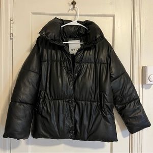 NVLT Faux Leather Oversized Puffer Jacket Size XS